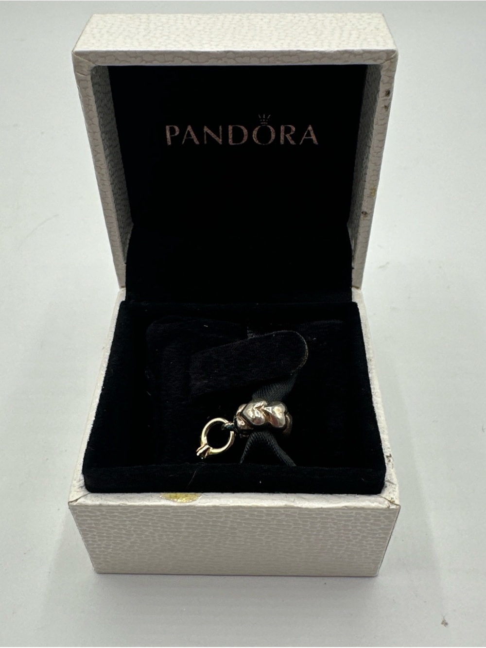 Pandora 925 ALE Silver & 14K Gold I DO Diamond Wedding Ring Dangle Charm 790999D